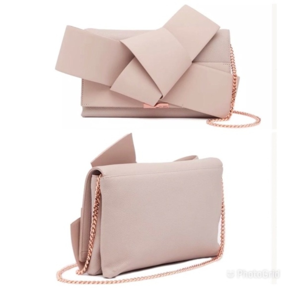 Ted Baker Knotted Bow Leather Clutch Handbag
